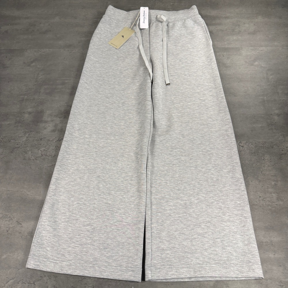 Tommy Bahama Palm Voyage Sweat Pants Womens S Pearl Grey Wide Leg Ankle NEW $128
